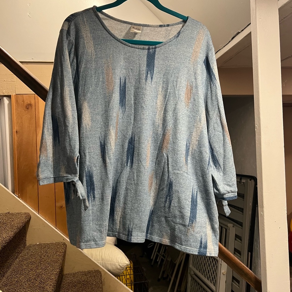 Blue Patterned Women's Top